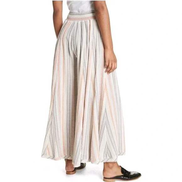 Free People Blaire Pull-On Pant Wide Legs Women's M Striped Boho - Picture 5 of 10